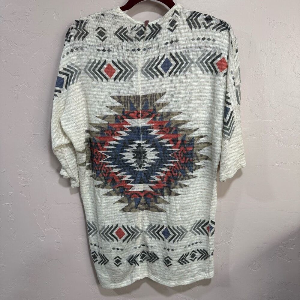 Mauve Aztec Mesh Cardigan - Picture 2 of 5